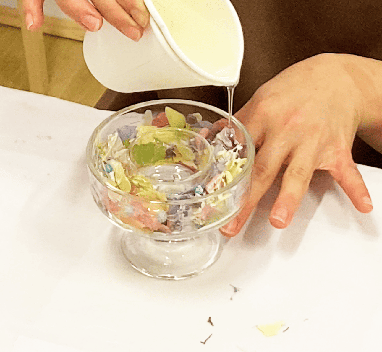 Floral Gel Wax Candle Holder and Custom Tealight Candle 1